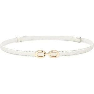 NEW SKINNY Genuine Leather Belts 200 Womens White Thin Belt